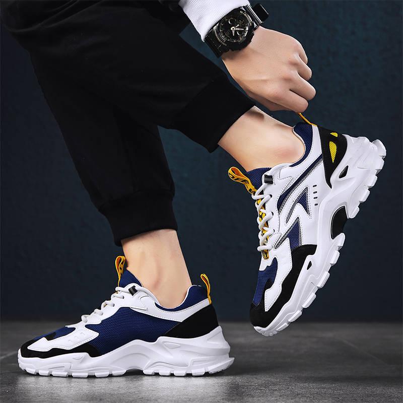 Clunky Shoes for Men Lace Up Thick Sneakers Increase High Anti-slip Casual Sports Shoes for Lovers