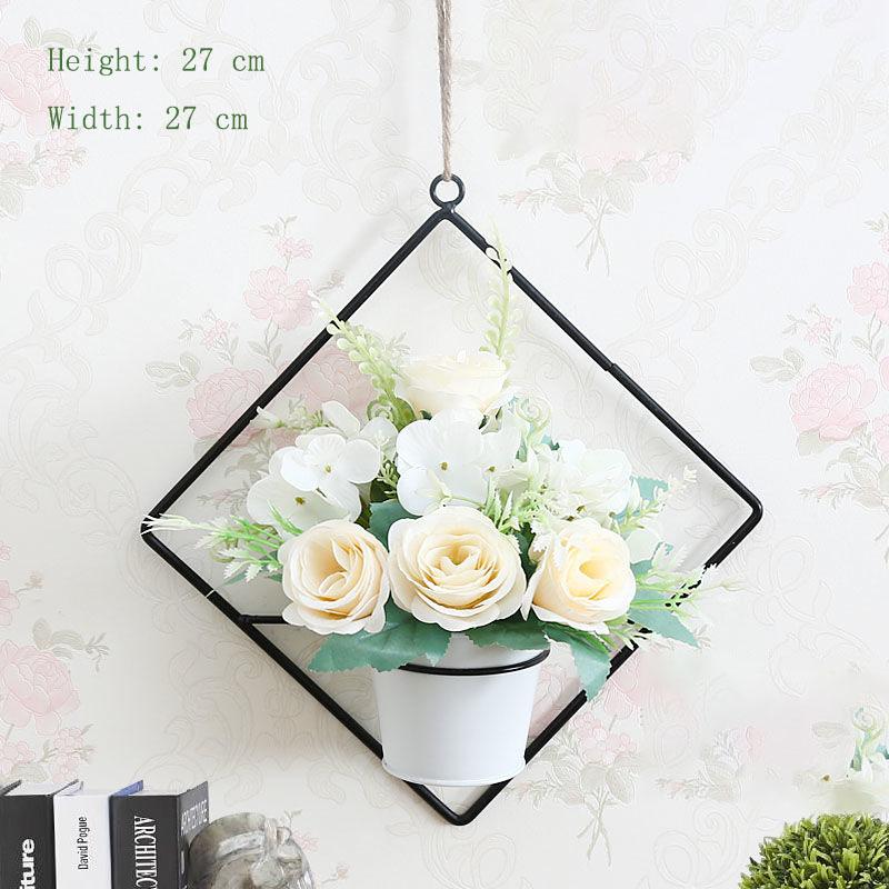Home Hanging Wall Hanging Decoration Artificial Flower Wall Pendant Simulation Plastic Flower Basket Living Room Wall Decoration Floral Potted Plant