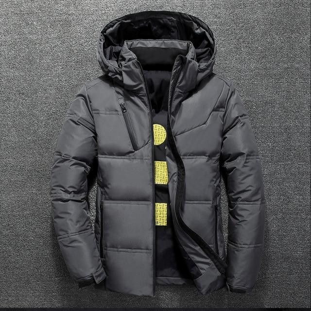 Winter Warm Men's Jacket Jacket Casual Stand-up Collar Down Thick Hood White Duck Parka Men's Winter Hooded Down Jacket