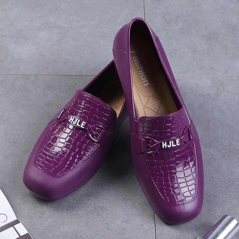 Women's Rain Boots Shallow Mouth Waterproof Low-top Short Tube Spring and Autumn Outer Wear Kitchen Non-slip Wear-resistant Soft-soled Work Shoes