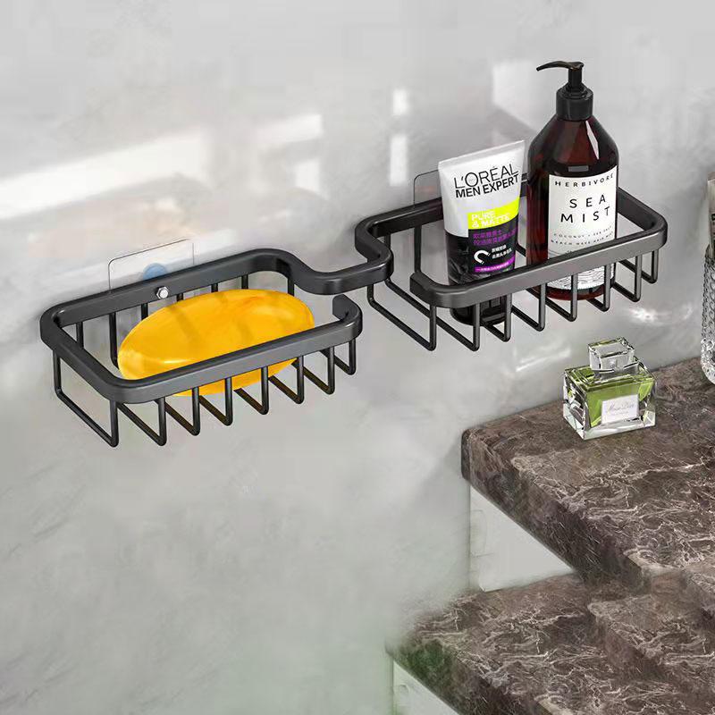 Soap Box Drain Shelf Bathroom Shelf Toilet Creative Free Punch Rack Household Wall-mounted Household Rack Organizer Strong Suction Soap Dish
