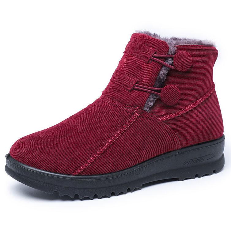 Women's Winter Cloth Shoes Plus Velvet Thick Warm Snow Boots Non-slip Wear-resistant Mother's Cotton Boots