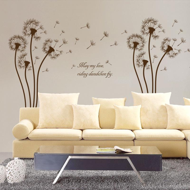 Dandelion plant bedroom living room bathroom cabinet TV background decorative wall stickers