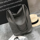 WTEMPO Women Leather Handbags Yogodlns Black Bucket Crossbody