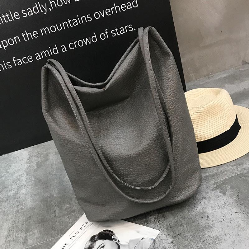 WTEMPO Women Leather Handbags Yogodlns Black Bucket Crossbody
