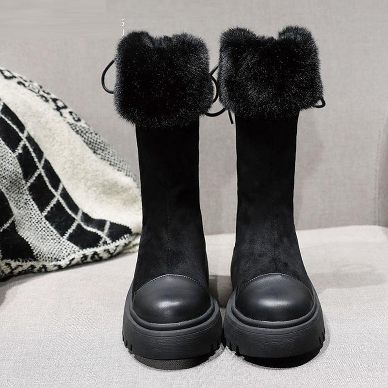 Snow Boots Women's Short Boots Children Winter Plus Velvet Cotton Shoes Ankle Boots Winter Thick Bottom Tube
