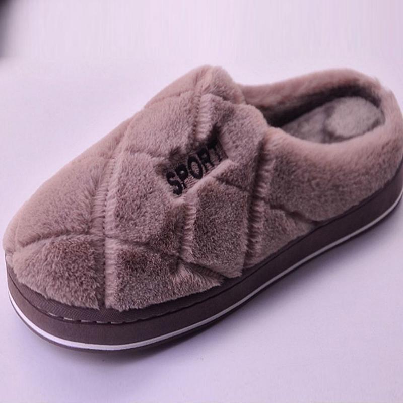 Winter Warm Cotton Slippers Couple Thick Non-slip Slippers