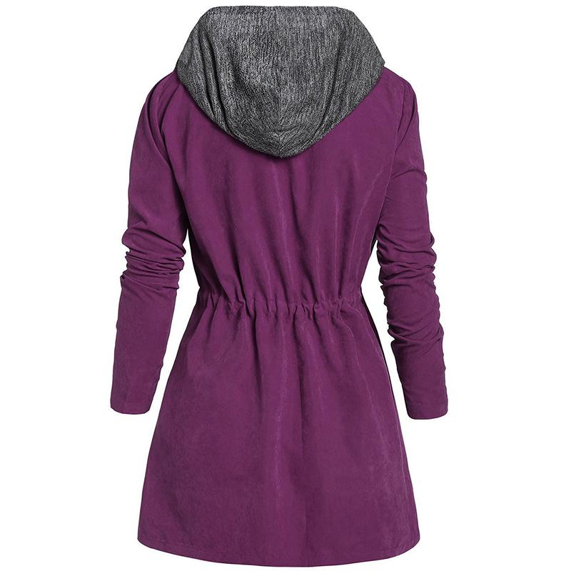 Winter Jackets Hooded Parkas Coat Solid Casual Plus Size Women Warm Jacket