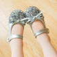 Girls' Leather Shoes Spring and Autumn Non-slip Soft Sole Children's Single Shoes Baby Peas Shoes Crystal Girl Princess Shoes