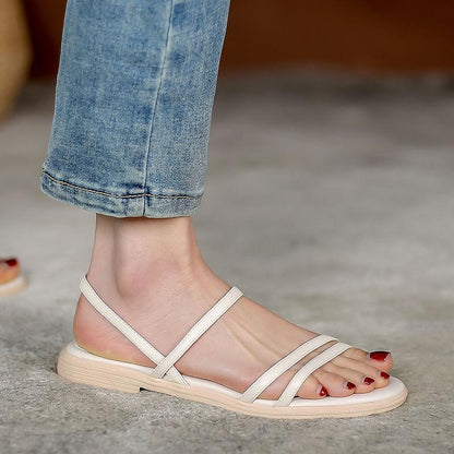 Collocation Long Skirt Real Late Night Sandals Fairy Wind Flat Bottom Tide Student Shoes