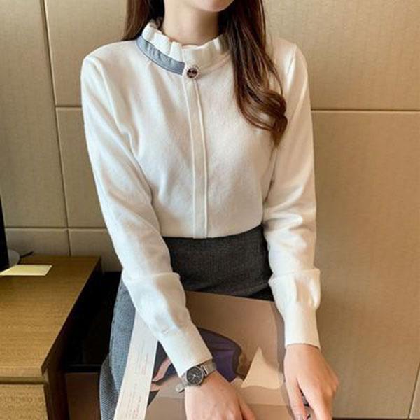 Autumn and Winter Pullover Loose-fitting Outer Wear Fashionable Bottoming Shirt Long-sleeved Knitted Female Top