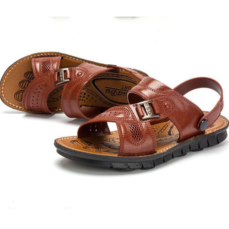 Summer Men's Sandals Open Toe Youth Beach Shoes Non-slip Men's Sandals and Slippers