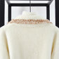 Autumn and Winter Korean Style Suit Collar Embroidery Loose Knit Jacket with Diamonds and Beaded Warm Sweater Cardigan
