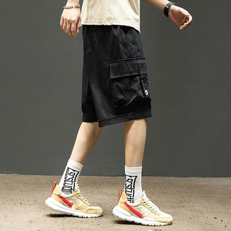 Overalls Shorts Men's Summer Sweat-absorbing Breathable Loose Casual Five-point Pants Students All-match Cool Outer Wear Shorts