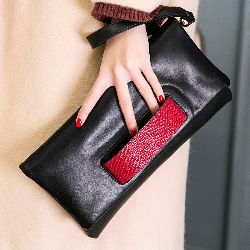Soft Surface Cowhide Luxury Women's Clutch Bag Shoulder Bag Ladies Smooth Leather Wedding Evening Banquet Clutch Purse