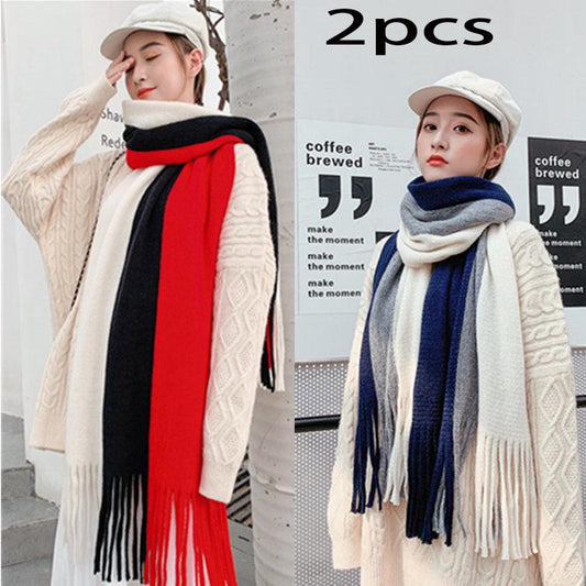 Christmas gift Woman 2pcs Wild Shawl scarf Long section scarf Birthday present Winter warm scarf