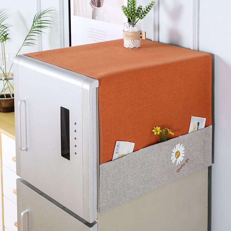 Refrigerator Dust Cover Dust Cloth Cover Cloth Protective Cover Microwave Washing Machine Double Door Single Door Refrigerator Cover Towel