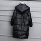 Shiny Long Down Jacket Women Winter Parka Coat Hooded Loose Coat Thick Female Jacket