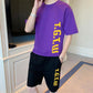 Men's Summer Short-sleeved T-shirt Suits Trendy Men's Wear with Sports Casual Handsome Shorts Summer Clothes