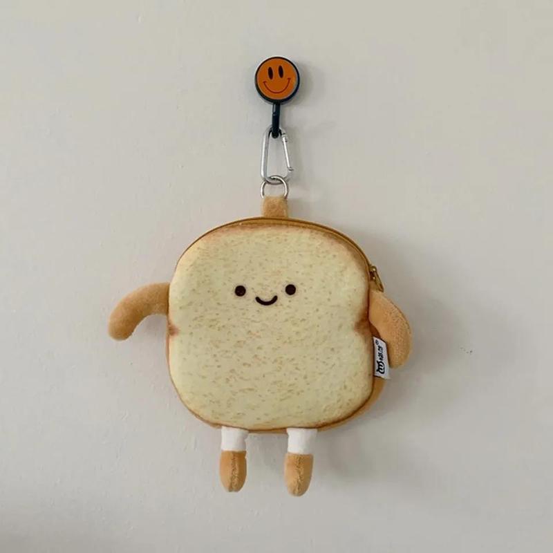 Cute Cartoon Toast Coin Purse Fluffy Messenger Bag Cute Small Bag Wild Mini Bag Girl Student Outing Trip Crossbody Bags
