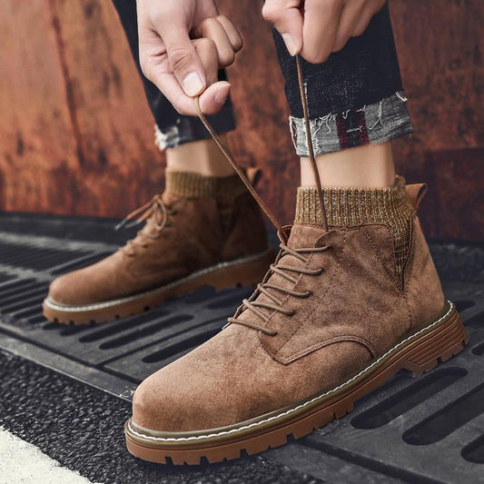 Fashion Autumn Winter High Help Martin Boots Men's Retro Casual Leather Men's Boots Tooling Boots