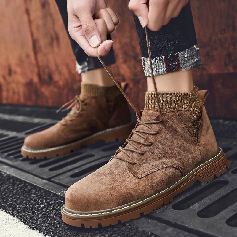 Fashion Autumn Winter High Help Martin Boots Men's Retro Casual Leather Men's Boots Tooling Boots