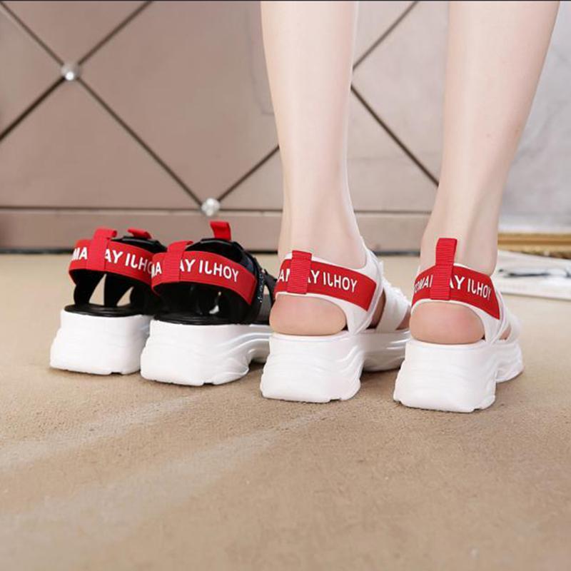 Simple Sports Sandals Women's Summer All-match Muffin Thick-soled Women's Casual Sports Sandals Breathable Lightweight Non-slip