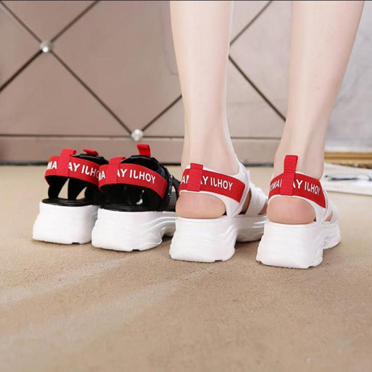 Simple Sports Sandals Women's Summer All-match Muffin Thick-soled Women's Casual Sports Sandals Breathable Lightweight Non-slip