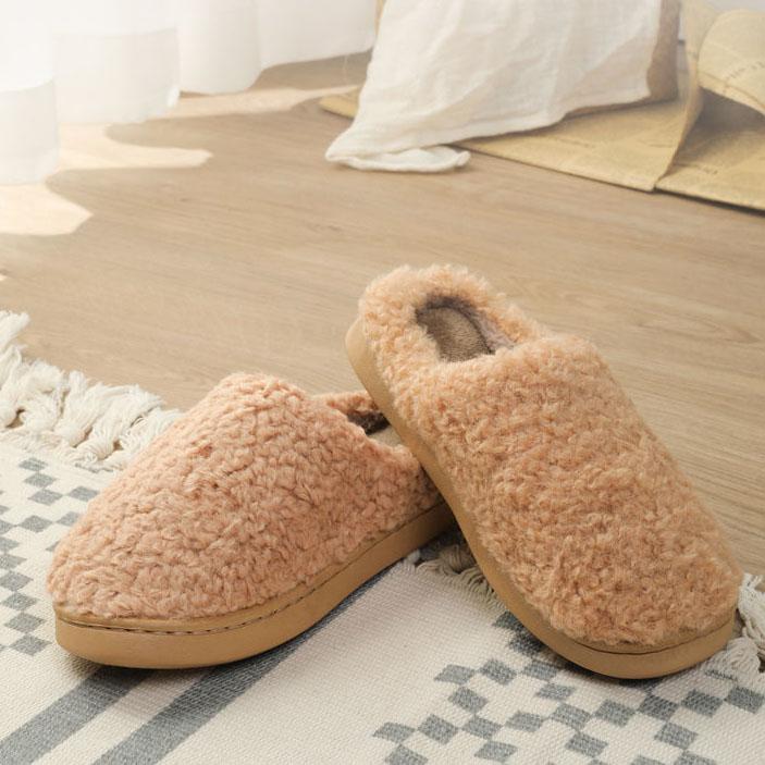 Female Plus Size Household Soft Slippers Women Autumn and Winter Thick Soled Slippers Warm Plush Home Flat Slipper