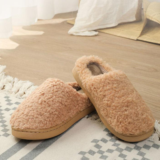 Female Plus Size Household Soft Slippers Women Autumn and Winter Thick Soled Slippers Warm Plush Home Flat Slipper