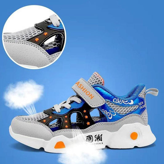 Children's Sports Shoes Spring/Summer Boys Breathable Net Shoes Student Casual Running Shoes Soft Sole Half Sandals