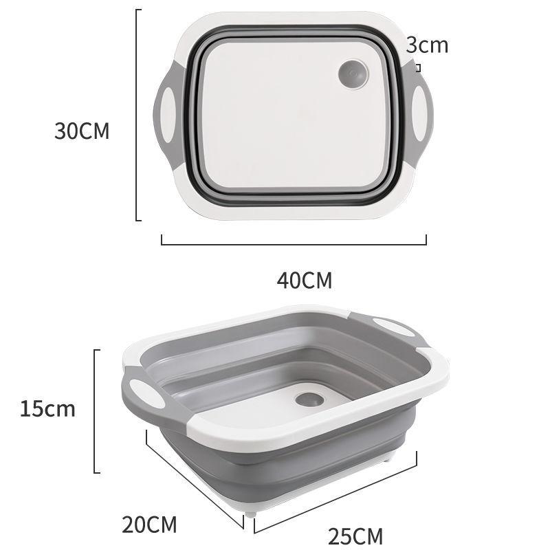 Folding Cutting Board Multifunctional Draining Cutting Board Chopping Board Wash Basin Outdoor Vegetable Pot Anti-mold