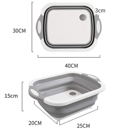 Folding Cutting Board Multifunctional Draining Cutting Board Chopping Board Wash Basin Outdoor Vegetable Pot Anti-mold