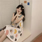 Cute Girls Women's Summer Dress Printing Knee-length Daily Wear Nightdress Pajamas