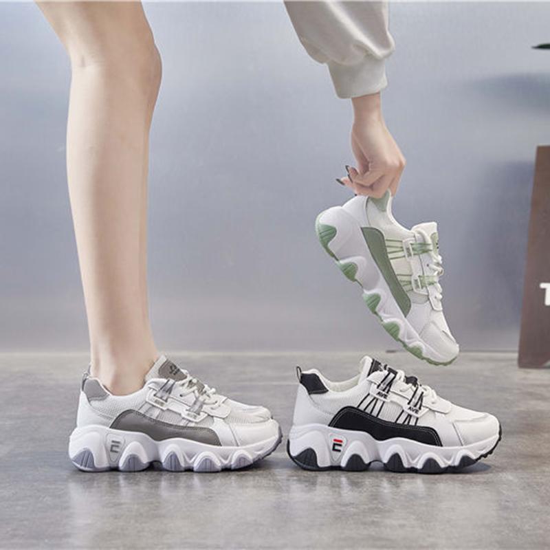 Spring Women's Shoes Sports Shoes Breathable Comfortable Non-slip Lightweight Korean Version  The White Shoes Female Students' Running Shoes
