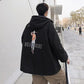Winter Padded Jacket Men's Casual Trend Loose Hooded Lamb Velvet Padded Jacket Jacket Thickened Warmth and Velvet Padded Jacket