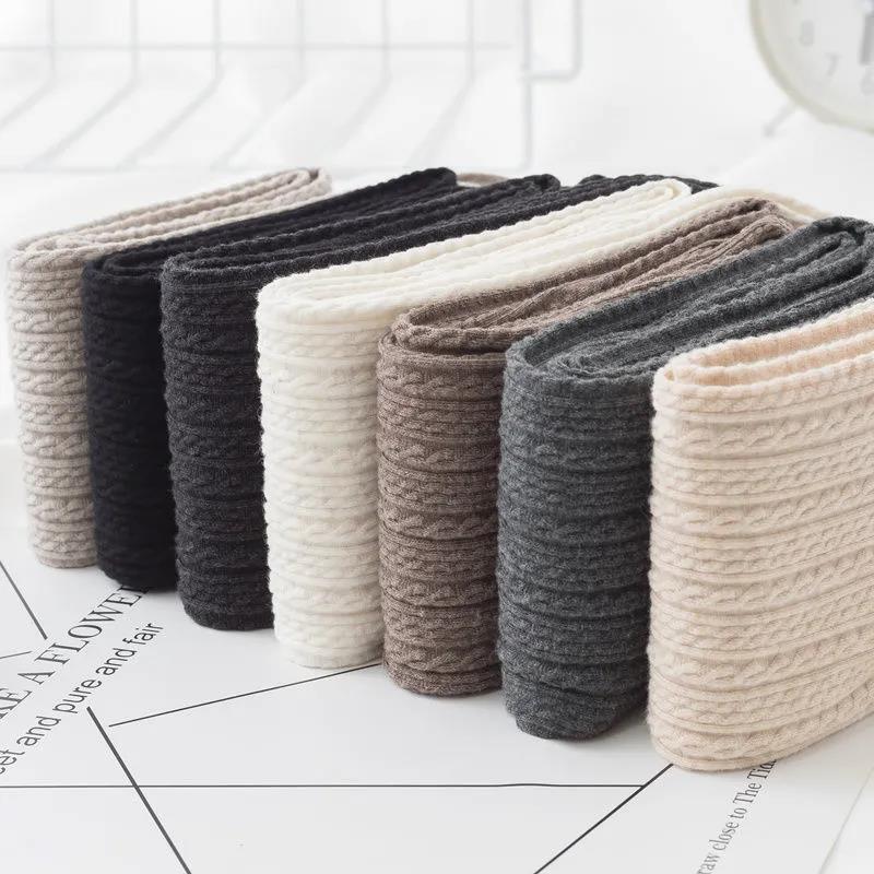 Knitted Twist Leggings Women's Spring and Autumn Thin Pantyhose White Gray Coffee Color Stepping Pants Nine-point Bottoming Socks Stretch Pants