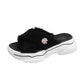 Size35-39 Summer Women Slippers Bohemian Beach Lightweight Slippers Wedge Platform Crystal Letter Sandals Outdoor High Heels