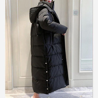 Winter Warm Cotton-padded Jacket Hooded Women's Cotton-padded Jacket Long Over-the-knee Cotton-padded Jacket Winter Thick Warm Jacket Loose and Casual