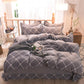 5D Carved Velvet Four-piece Crystal Velvet Warm Quilt Cover Sheets Thick Warm Velvet 4Pcs Set