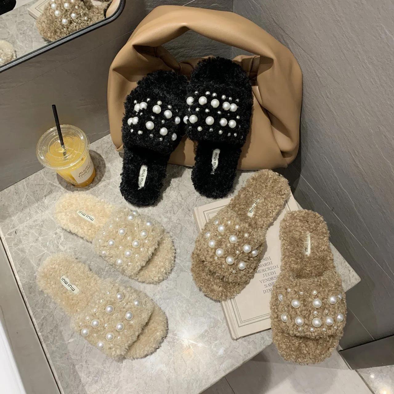 Autumn and Winter Ladies Fashion Cotton Slippers Warm Flat Shoes Indoor and Outdoor Casual Shoes