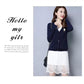 Autumn and Winter Wool Coat Cardigan V-neck Short Top Slim Knit Young Women's Sweater