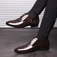 Men's Business Casual Lace-up Leather Shoes Korean Formal Dress Black Pointed Increase Wedding Shoes