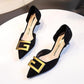 5cm Small Heels All-match Pointed Toe Low-heeled Single Shoes Women Spring and Autumn Mid-stiletto French High-heeled Shoes Summer