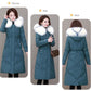 Cotton-padded Clothes Women's Mid-length Winter Clothes Korean Style Loose Fashion Women's Fur Collar Down Padded Coat