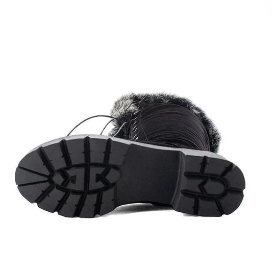 34-43 Boots for Women Winter Shoes Knee High Fur Boots Platform Boots Plush Warm Western Boots Fashion Designer Black