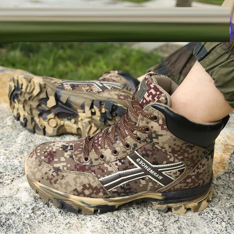 Cotton Shoes Outdoor Wool Cold Boots Fur One Winter Snow Boots Men's High-top Warm Cotton Boots Camouflage