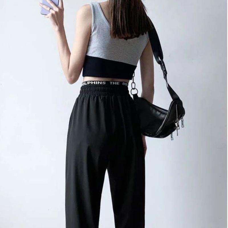 Summer Plus Size Ice Silk Nine-point Casual Pants Women Loose and Thin Sports Harlan Long Pants Female Students