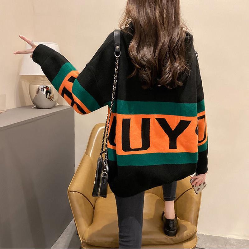 Pullover Women Sweater Long Sleeve Sweaters Loose Embroidery Knitted Sweater Women's Jumper Plus Size
