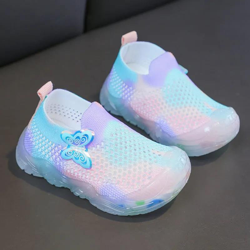 Children Infant Kids Girls Boys Solid Mesh Lazy Casual Shoes